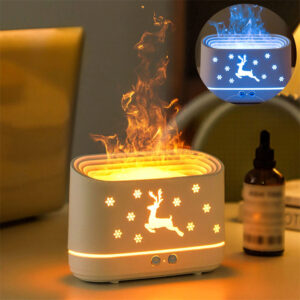 Elk Flame Luftbefeuchter-Diffusor, geräuschlose Haushalts-Atmosphärenlampe, Weihnachtsdekoration