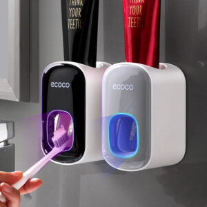 Wandmontierter automatischer Zahnpastaspender, Badezimmer-Accessoires-Set