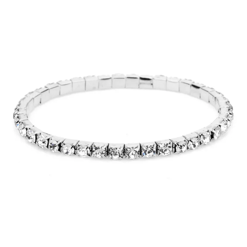 2024 New Fashion Silver Color Stretchy 1/2/3/4/5 Rows Bracelet Anklet Ankle chain Rhinestones Foot Jewelry Crystal Bracelet – Bild 7