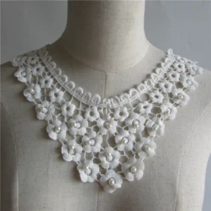 new arrive white pearl Embroidered flower collar lace collar DIY sewing accessories Decoration Appliques 1pcs sell free shipping