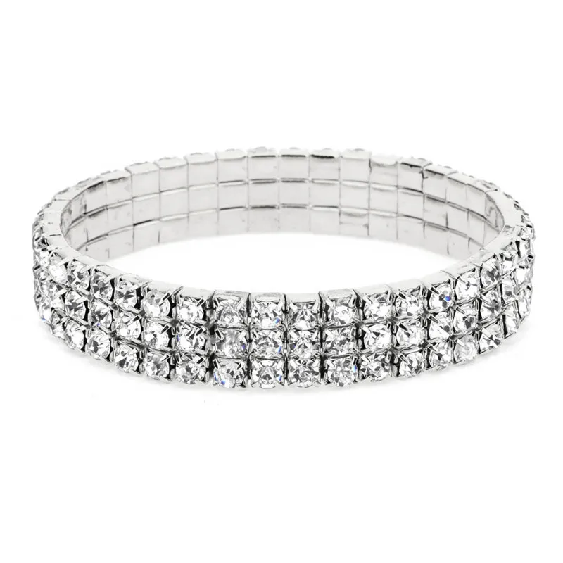 2024 New Fashion Silver Color Stretchy 1/2/3/4/5 Rows Bracelet Anklet Ankle chain Rhinestones Foot Jewelry Crystal Bracelet – Bild 10