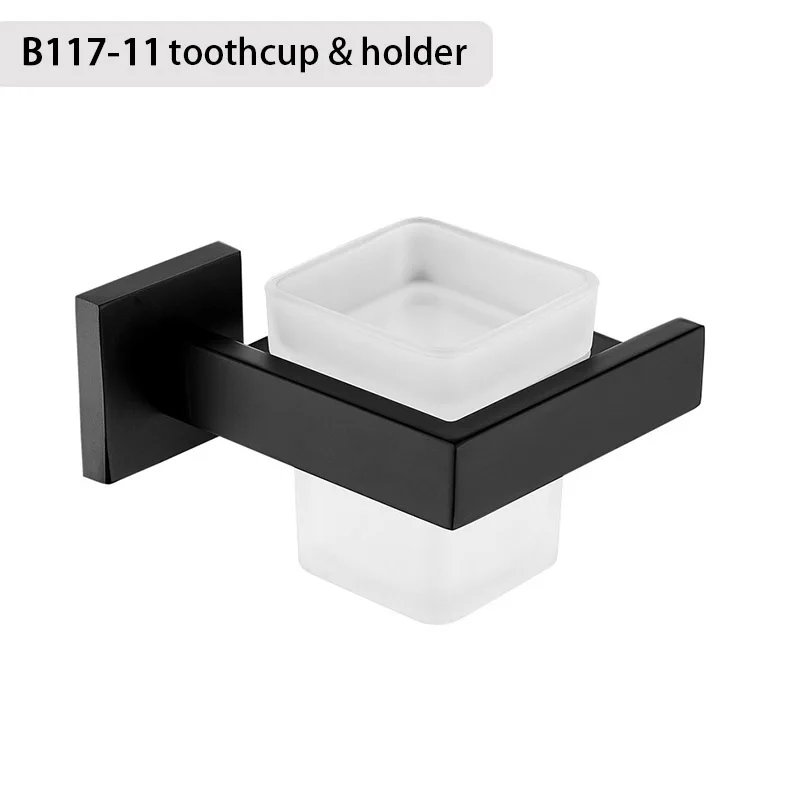 Matte Black Bathroom Hardware 304 Stainless Steel Towel Rack Toilet Paper Holder Liquid Soap Holder Towel Bar Toilet Accessories – Bild 27