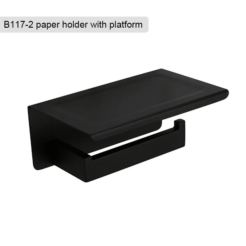 Matte Black Bathroom Hardware 304 Stainless Steel Towel Rack Toilet Paper Holder Liquid Soap Holder Towel Bar Toilet Accessories – Bild 15