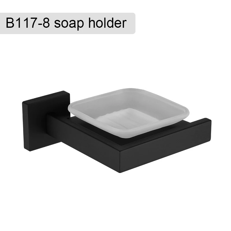 Matte Black Bathroom Hardware 304 Stainless Steel Towel Rack Toilet Paper Holder Liquid Soap Holder Towel Bar Toilet Accessories – Bild 25