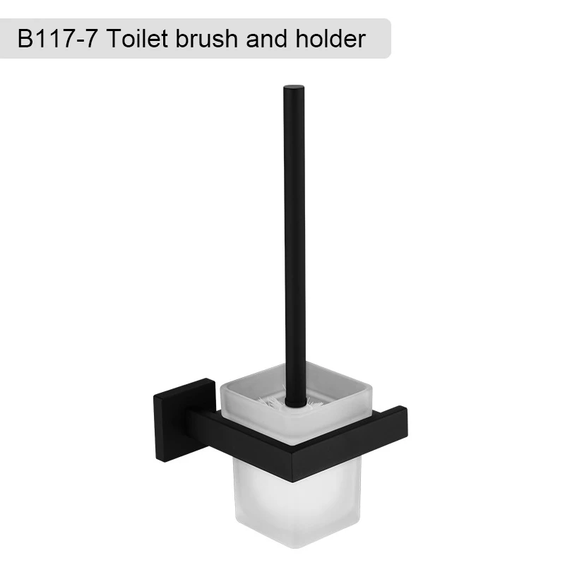 Matte Black Bathroom Hardware 304 Stainless Steel Towel Rack Toilet Paper Holder Liquid Soap Holder Towel Bar Toilet Accessories – Bild 23