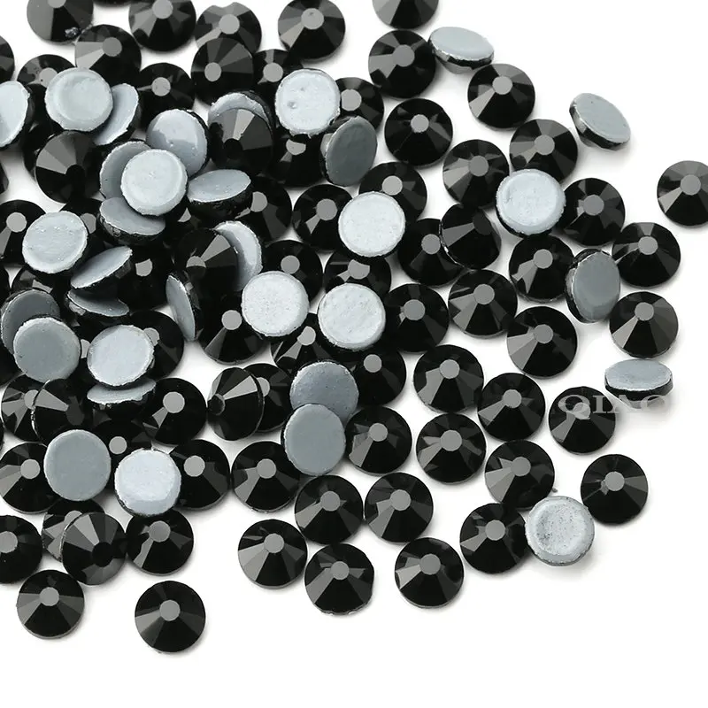 Top Quality Black Hot-fix Rhinestones SS16 SS20 SS30 288/1440pcs Crystal glass Iron On Rhinestone for clothes wedding decoration – Bild 2