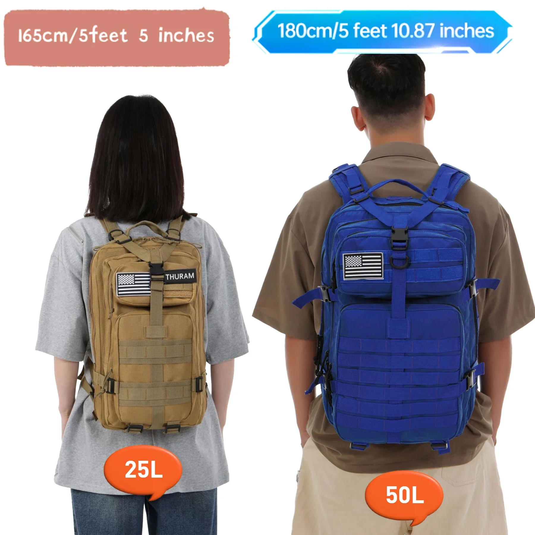 25L/50L 1000D Nylon Waterproof Trekking Fishing Hunting Bag Backpack Outdoor Rucksacks Tactical Sports Camping Hiking – Bild 31