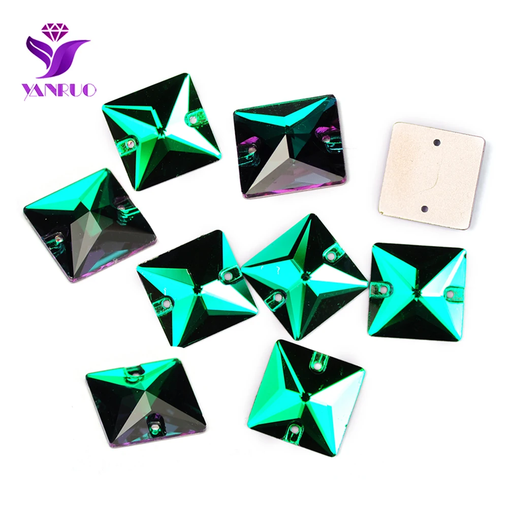 YANRUO 3240 Square 10-22mm Shape Sew On Stones Glass Sewing Rhinestones AAAAA Crystal Sew Crystal For Jewelry Dress Clothes – Bild 24