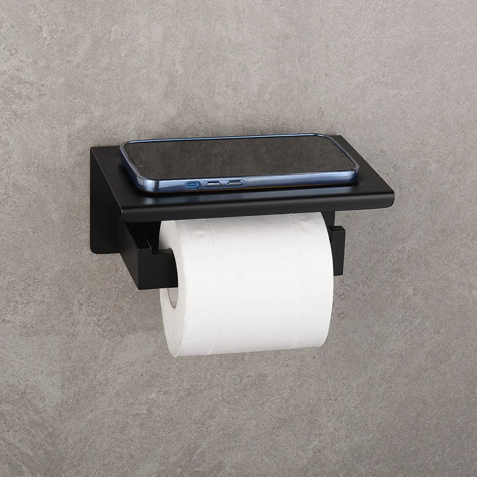 Matte Black Bathroom Hardware 304 Stainless Steel Towel Rack Toilet Paper Holder Liquid Soap Holder Towel Bar Toilet Accessories – Bild 41