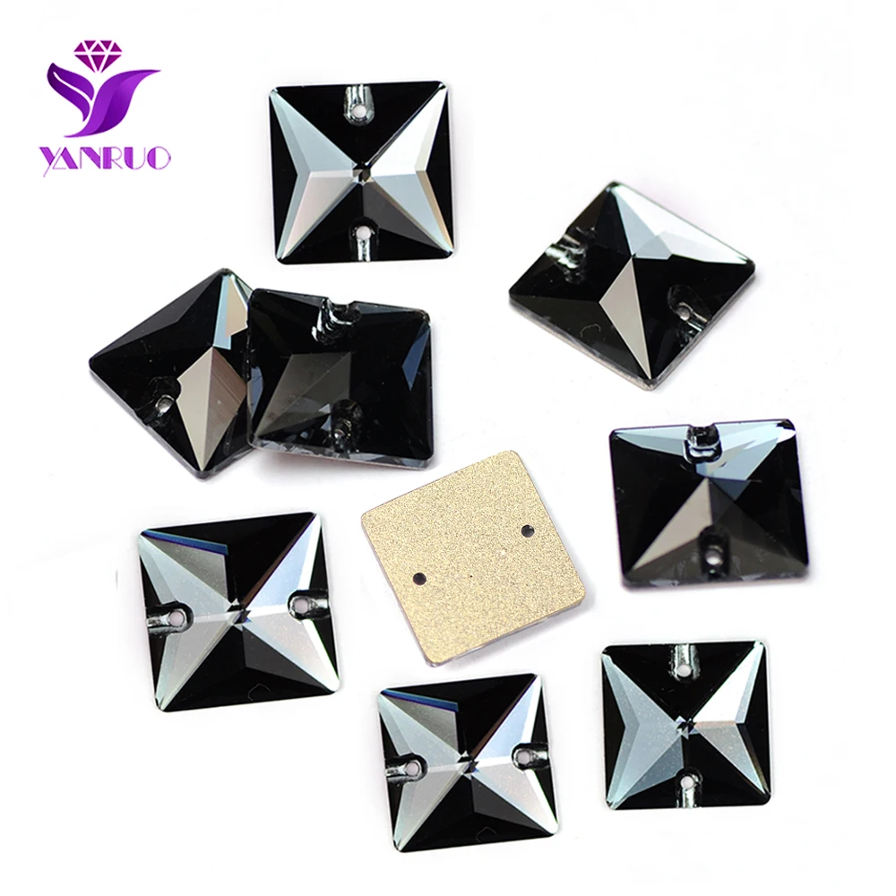 YANRUO 3240 Square 10-22mm Shape Sew On Stones Glass Sewing Rhinestones AAAAA Crystal Sew Crystal For Jewelry Dress Clothes – Bild 15