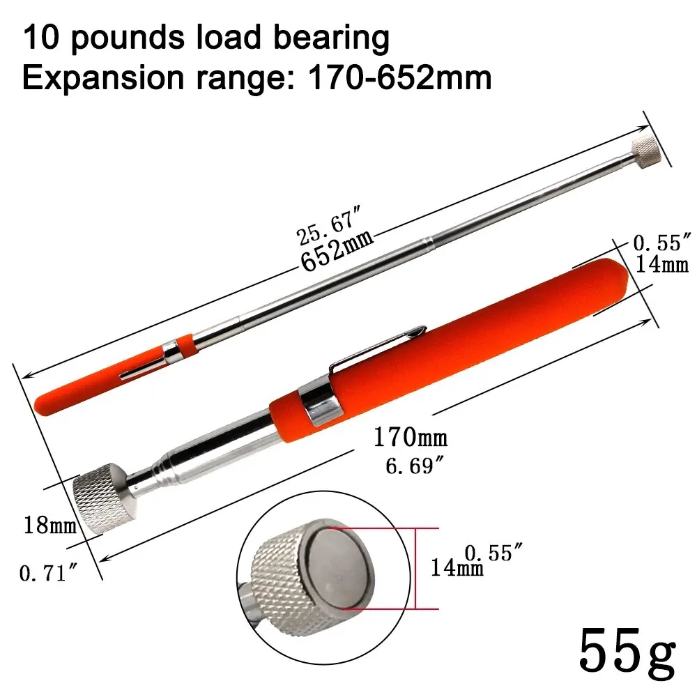Magnetic Retractable Pickup Suction Iron Rod Portable Multifunctional Extractor Pen Clip Automotive Repair Tools – Bild 7