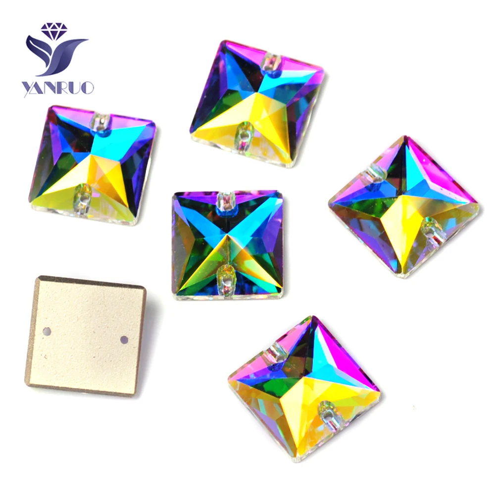 YANRUO 3240 Square 10-22mm Shape Sew On Stones Glass Sewing Rhinestones AAAAA Crystal Sew Crystal For Jewelry Dress Clothes – Bild 21