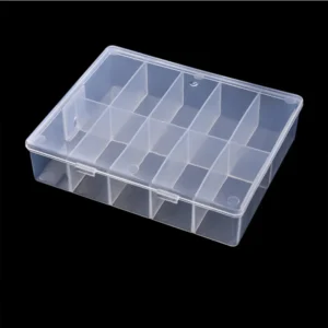1pcs Plastic Clear Nail Foil Box Nail Art Storage Case 10-Grids Empty Container for Rhinestones Gems Beads Jewelry Organizer