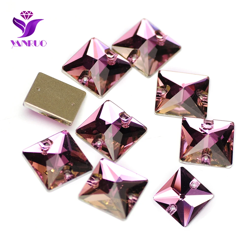 YANRUO 3240 Square 10-22mm Shape Sew On Stones Glass Sewing Rhinestones AAAAA Crystal Sew Crystal For Jewelry Dress Clothes – Bild 16