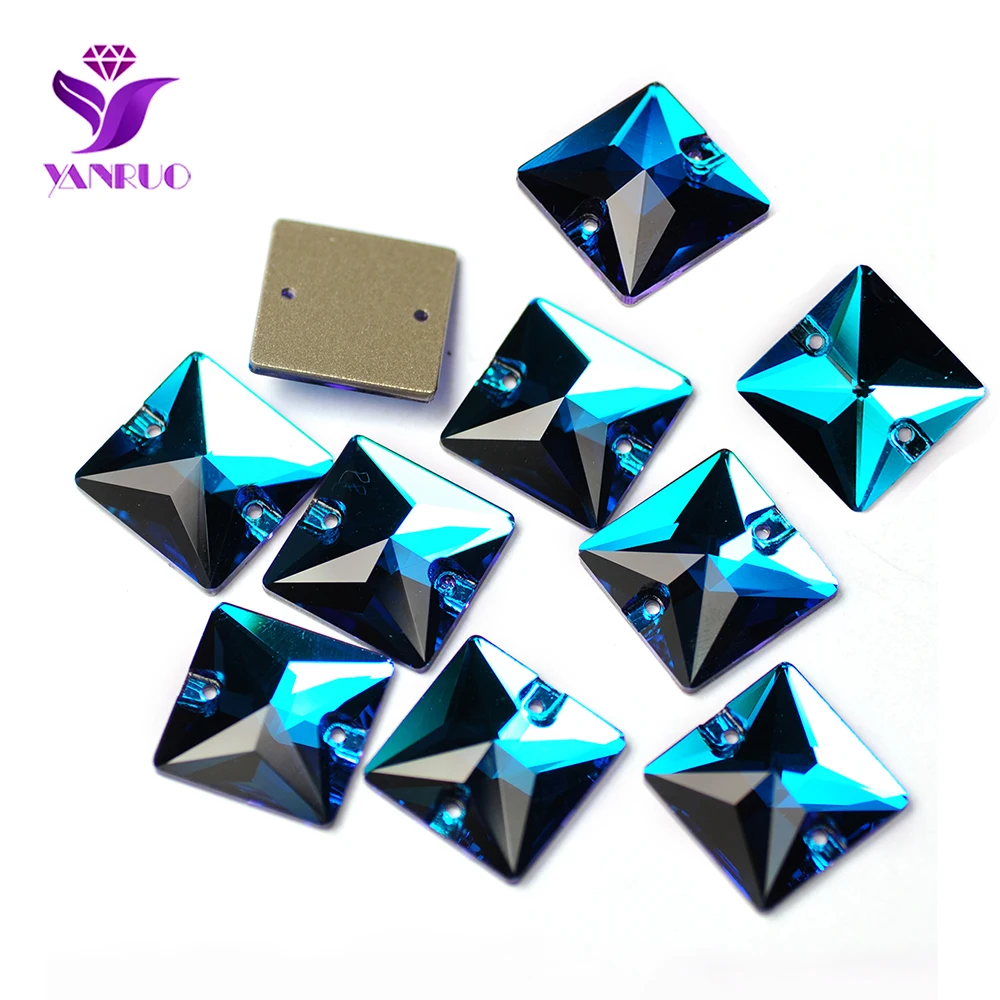 YANRUO 3240 Square 10-22mm Shape Sew On Stones Glass Sewing Rhinestones AAAAA Crystal Sew Crystal For Jewelry Dress Clothes – Bild 27