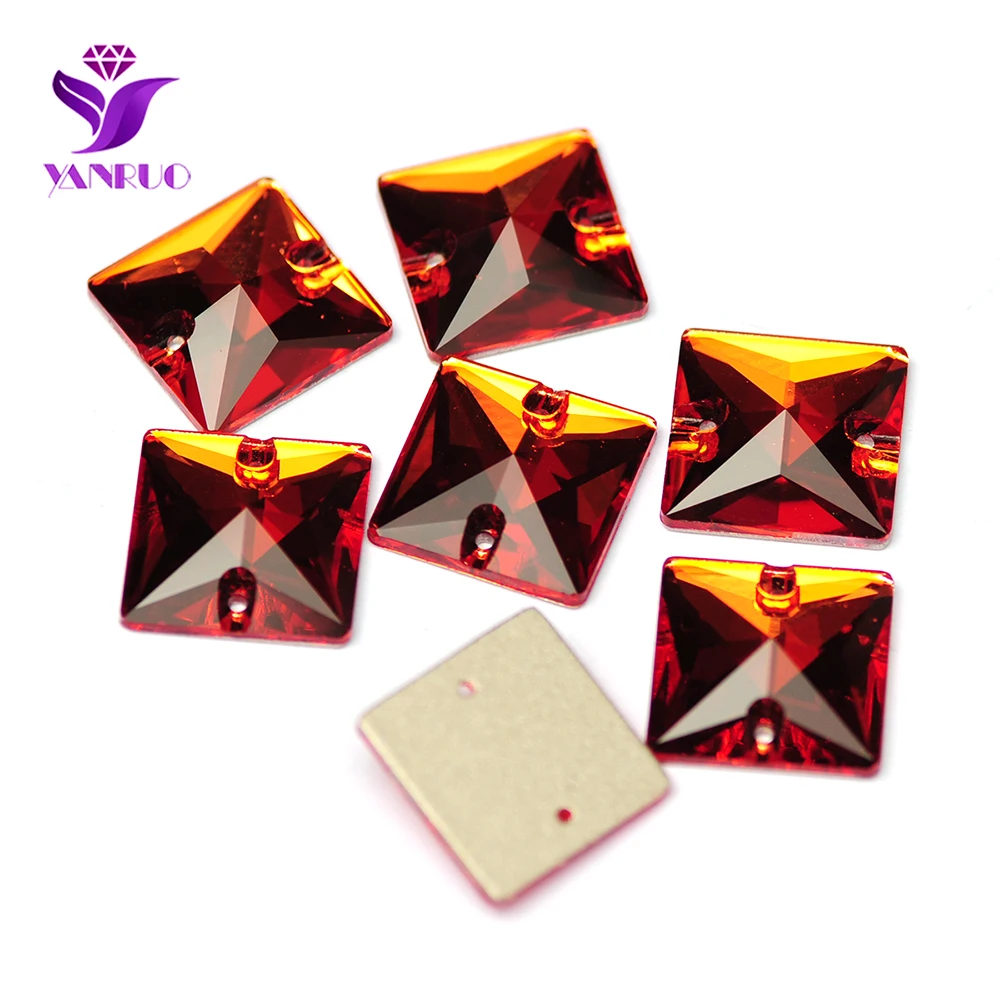 YANRUO 3240 Square 10-22mm Shape Sew On Stones Glass Sewing Rhinestones AAAAA Crystal Sew Crystal For Jewelry Dress Clothes – Bild 19
