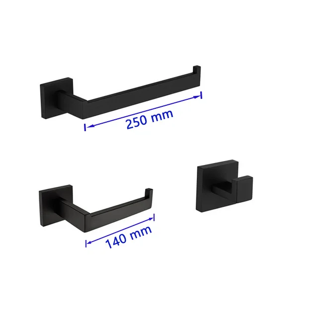 Matte Black Bathroom Hardware 304 Stainless Steel Towel Rack Toilet Paper Holder Liquid Soap Holder Towel Bar Toilet Accessories – Bild 28