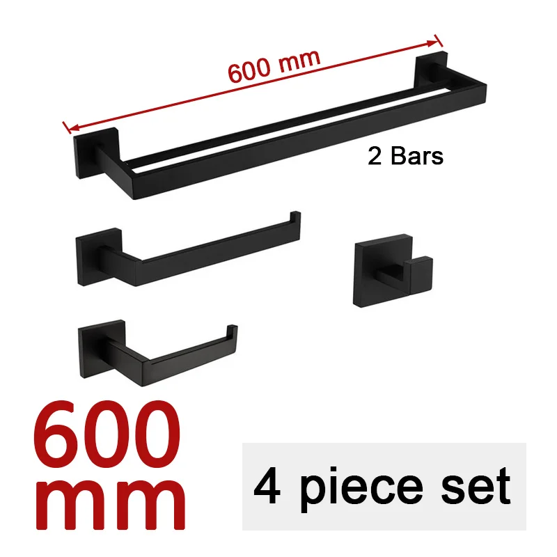 Matte Black Bathroom Hardware 304 Stainless Steel Towel Rack Toilet Paper Holder Liquid Soap Holder Towel Bar Toilet Accessories – Bild 11