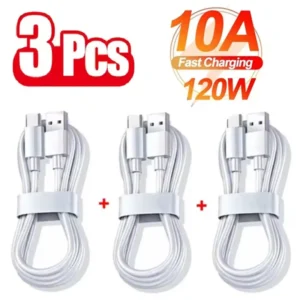3PCS 100W 10A USB Type C USB Cable Super Fast Charing Line for Xiaomi Samsung Huawei Honor Quick Charge USB C Cables Data Cord