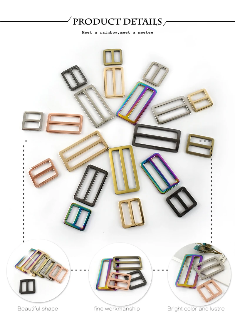 5/10pcs 16-50mm Bags Strap Buckles Metal Slider Tri Glide Adjust Belt Buckle for Webbing Shoes Clothes Leather Part Accessories – Bild 22