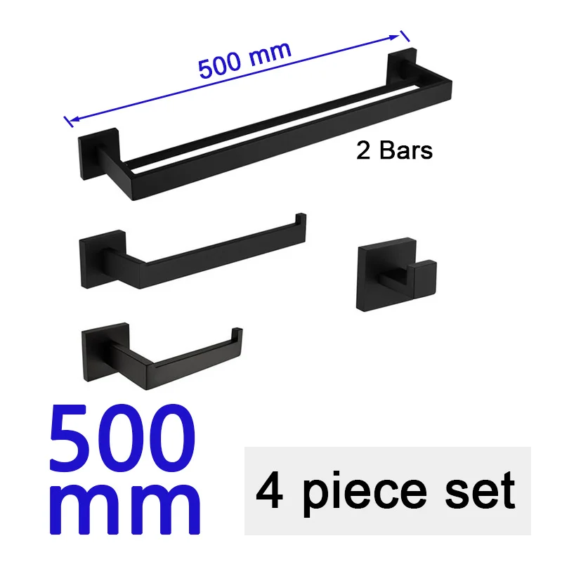 Matte Black Bathroom Hardware 304 Stainless Steel Towel Rack Toilet Paper Holder Liquid Soap Holder Towel Bar Toilet Accessories – Bild 13