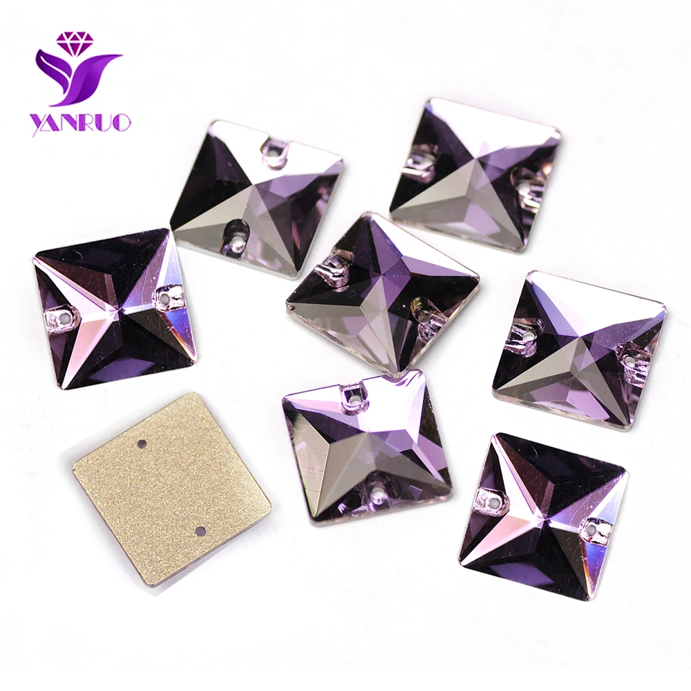YANRUO 3240 Square 10-22mm Shape Sew On Stones Glass Sewing Rhinestones AAAAA Crystal Sew Crystal For Jewelry Dress Clothes – Bild 10