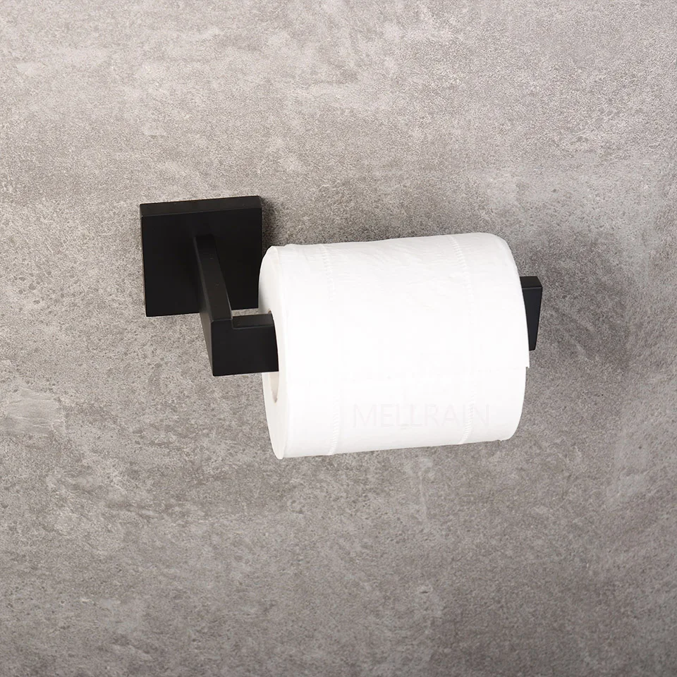 Matte Black Bathroom Hardware 304 Stainless Steel Towel Rack Toilet Paper Holder Liquid Soap Holder Towel Bar Toilet Accessories – Bild 4