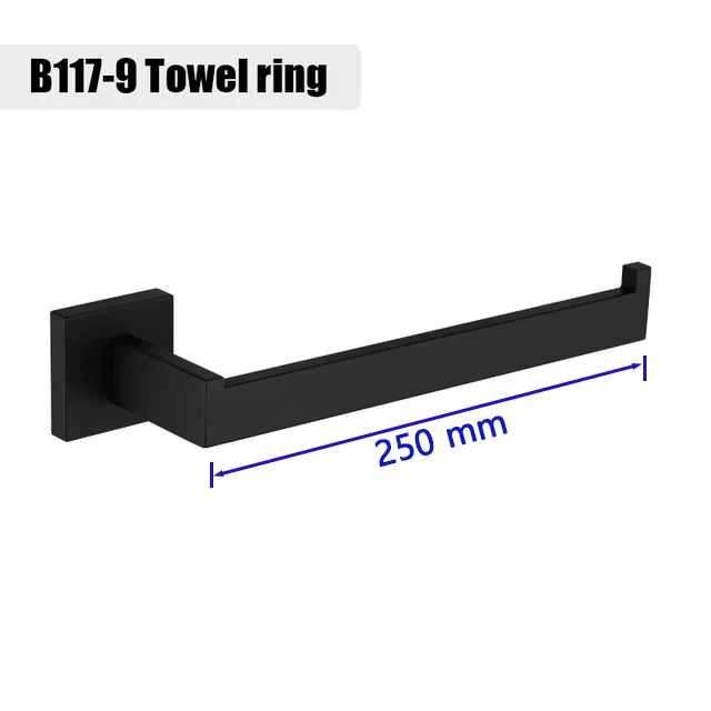 Matte Black Bathroom Hardware 304 Stainless Steel Towel Rack Toilet Paper Holder Liquid Soap Holder Towel Bar Toilet Accessories – Bild 26