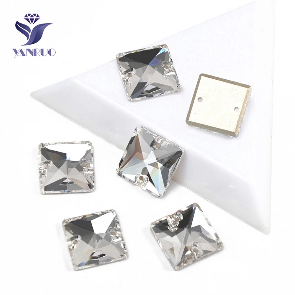 YANRUO 3240 Square 10-22mm Shape Sew On Stones Glass Sewing Rhinestones AAAAA Crystal Sew Crystal For Jewelry Dress Clothes – Bild 22