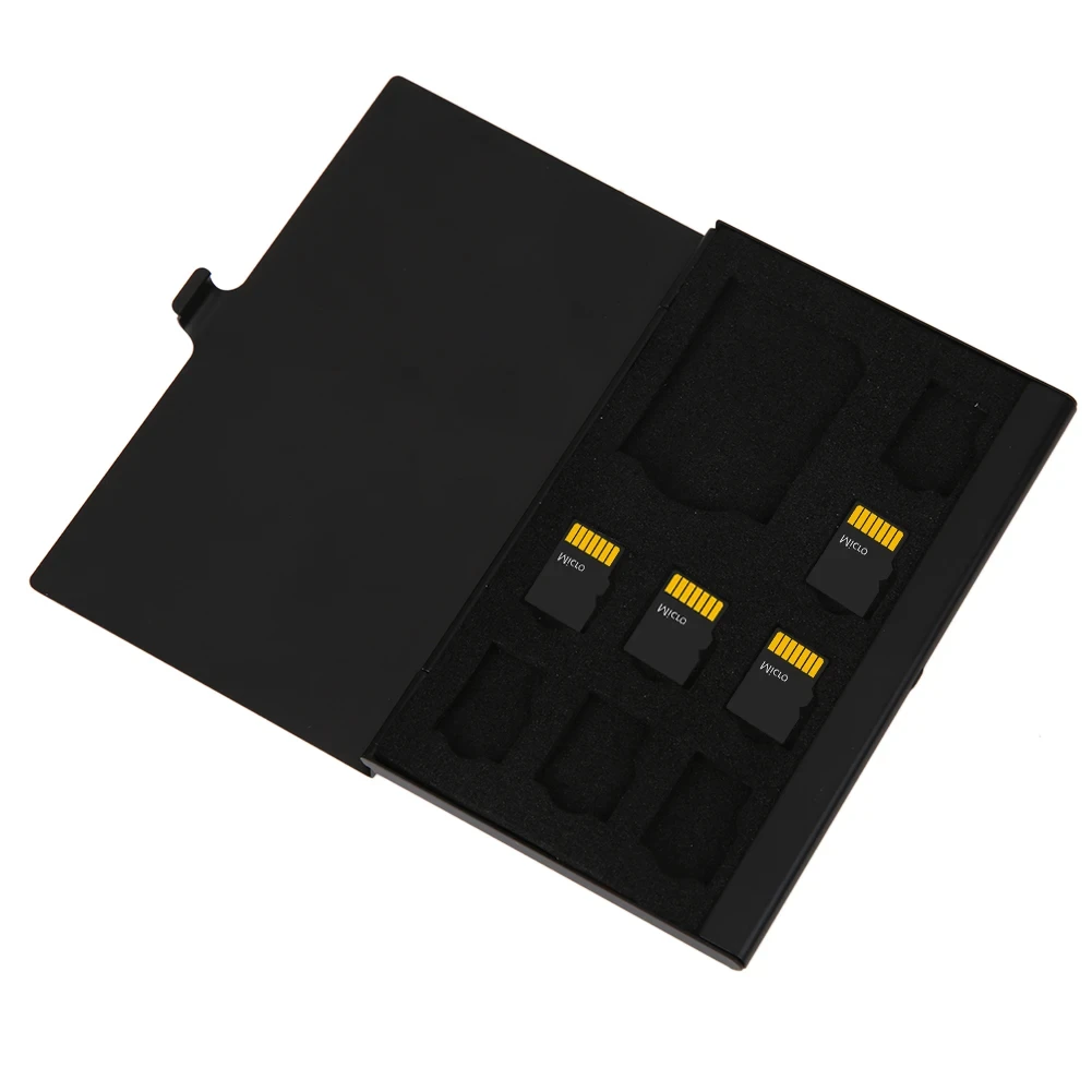 9 in 1 Portable Memory Card Case 1SD+ 8TF Micro SD Card Storage Case Holder Memory Card Holder Monolayer Aluminum Protector Box – Bild 10