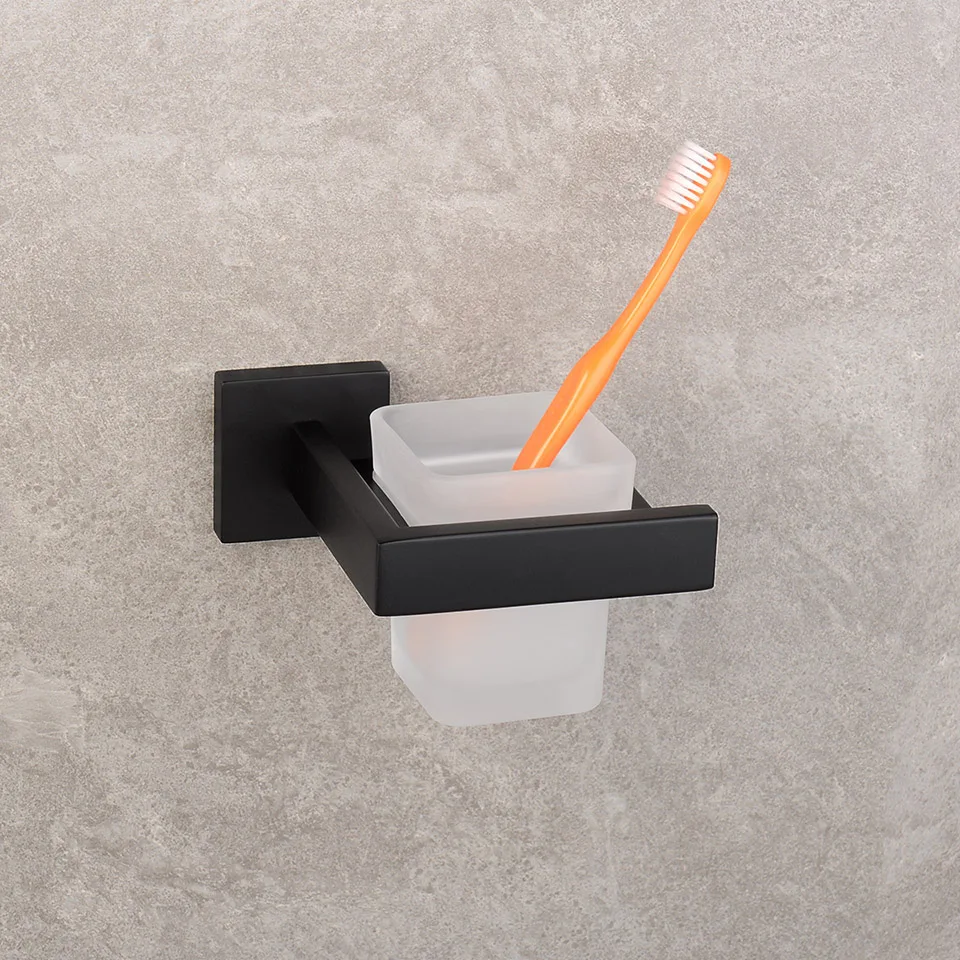Matte Black Bathroom Hardware 304 Stainless Steel Towel Rack Toilet Paper Holder Liquid Soap Holder Towel Bar Toilet Accessories – Bild 67