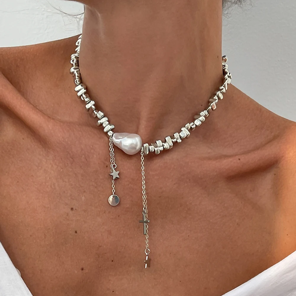 Hip Hop CCB Beads & Imitation pearl Chian Fashion Necklaces Tassels Pendant Jewelry For Women Beach Vacation Gift X0324 – Bild 4