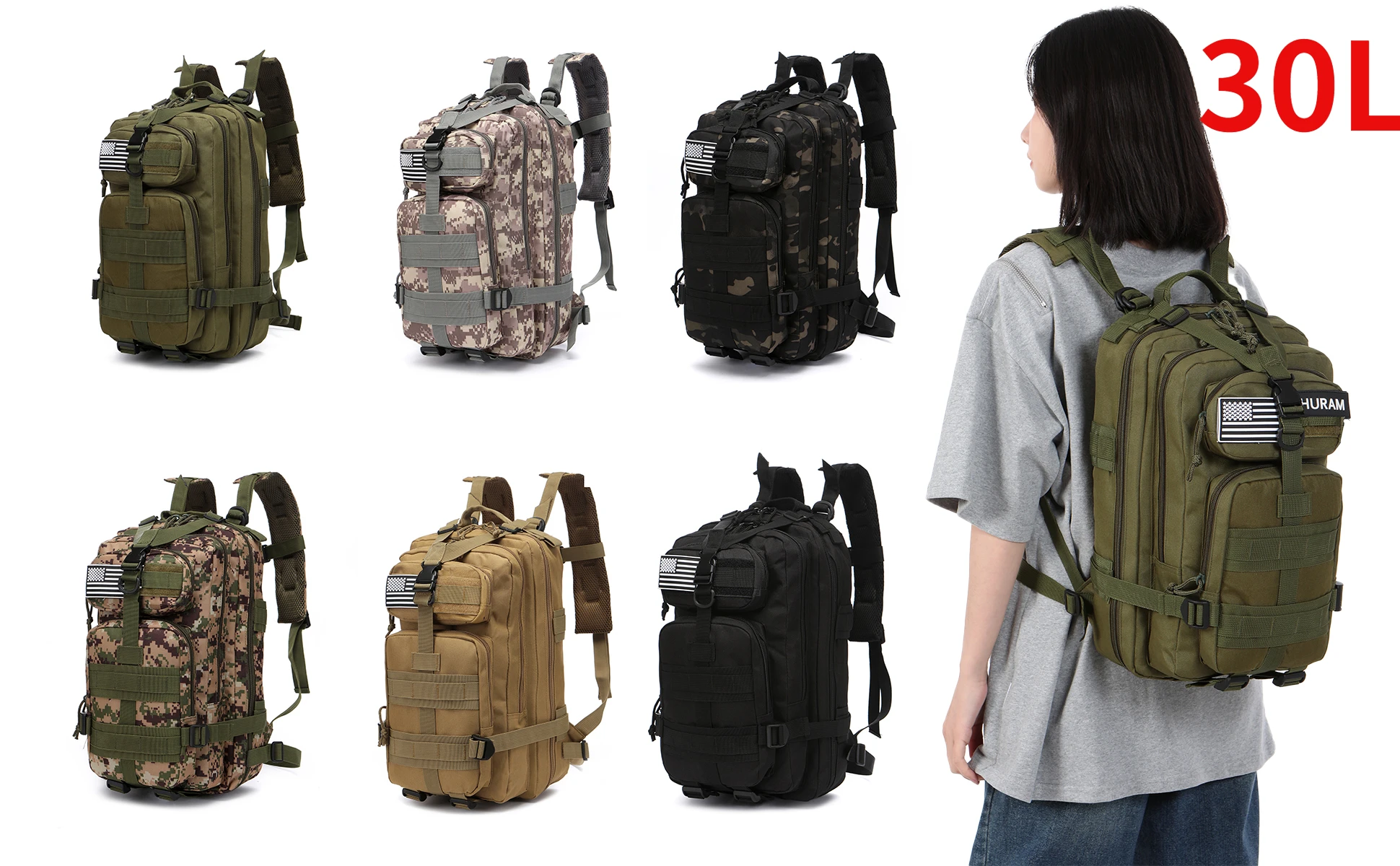 25L/50L 1000D Nylon Waterproof Trekking Fishing Hunting Bag Backpack Outdoor Rucksacks Tactical Sports Camping Hiking – Bild 33