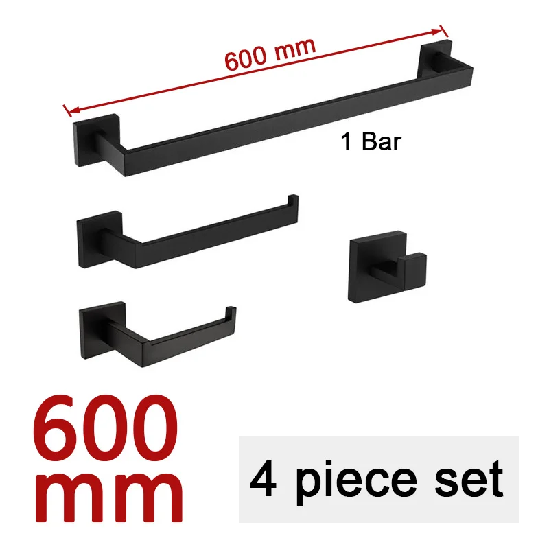 Matte Black Bathroom Hardware 304 Stainless Steel Towel Rack Toilet Paper Holder Liquid Soap Holder Towel Bar Toilet Accessories – Bild 30