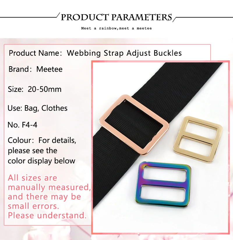 5/10pcs 16-50mm Bags Strap Buckles Metal Slider Tri Glide Adjust Belt Buckle for Webbing Shoes Clothes Leather Part Accessories – Bild 20