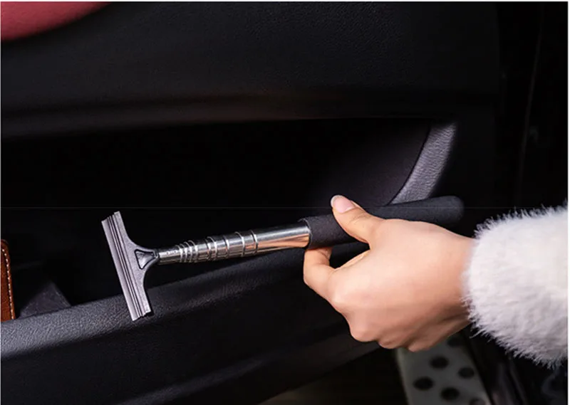Car Rearview Mirror Wiper Cleaning Tool Auto Glass Mist Cleaner Scraper Car Accessories Handle Telescopic Window Cleaning Brush – Bild 24