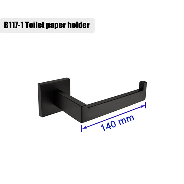 Matte Black Bathroom Hardware 304 Stainless Steel Towel Rack Toilet Paper Holder Liquid Soap Holder Towel Bar Toilet Accessories – Bild 10