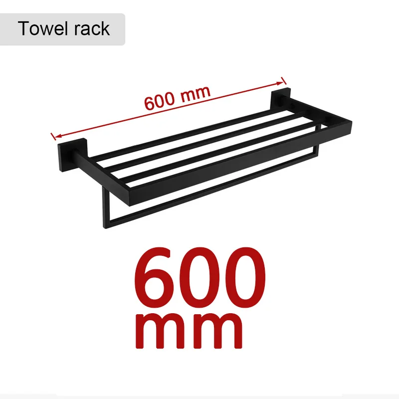 Matte Black Bathroom Hardware 304 Stainless Steel Towel Rack Toilet Paper Holder Liquid Soap Holder Towel Bar Toilet Accessories – Bild 19