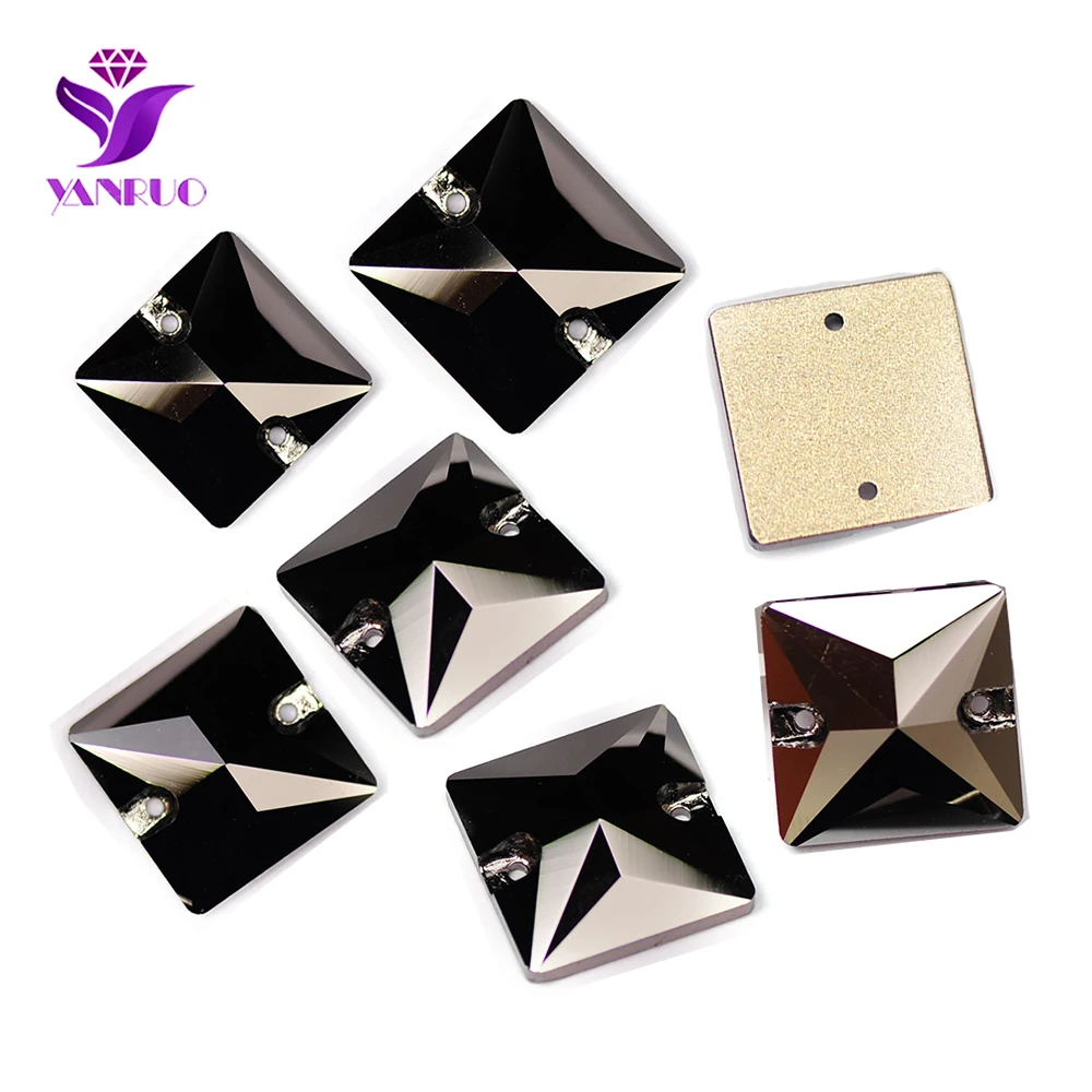 YANRUO 3240 Square 10-22mm Shape Sew On Stones Glass Sewing Rhinestones AAAAA Crystal Sew Crystal For Jewelry Dress Clothes – Bild 8