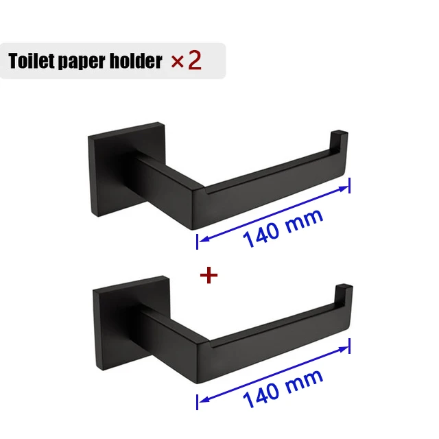 Matte Black Bathroom Hardware 304 Stainless Steel Towel Rack Toilet Paper Holder Liquid Soap Holder Towel Bar Toilet Accessories – Bild 22