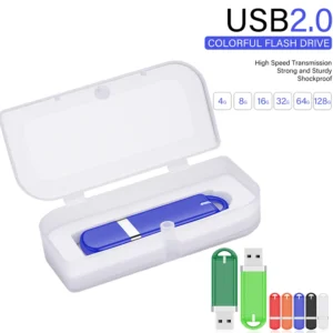 Colorful Plastic USB Flash Drive 64GB Transparent Box Gift Pen Drive 32GB Free Color Printing Logo Creative Fashion Memory Stick