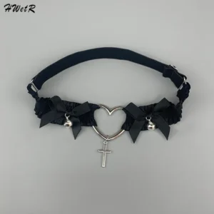 Gothic Lace Garter Belt Heart Bowknot Cross Lolita Leg Garters Black White Elastic Choker Women Leg Ring Strap Cosplay Tools
