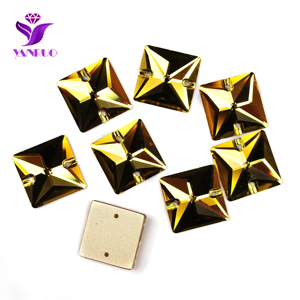 YANRUO 3240 Square 10-22mm Shape Sew On Stones Glass Sewing Rhinestones AAAAA Crystal Sew Crystal For Jewelry Dress Clothes – Bild 26