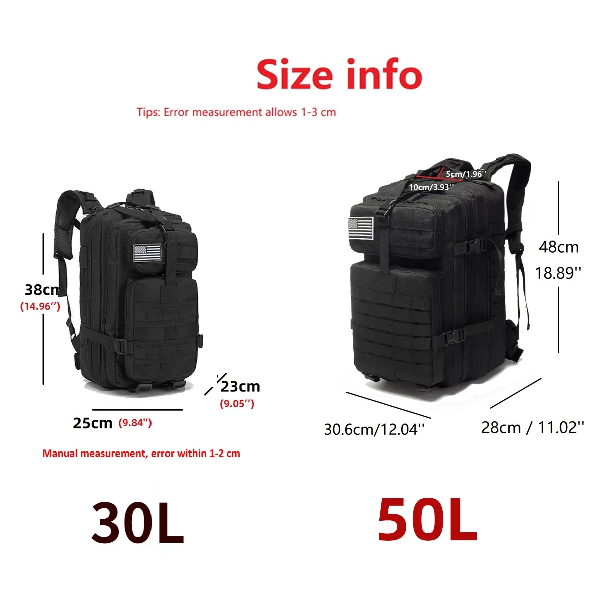 25L/50L 1000D Nylon Waterproof Trekking Fishing Hunting Bag Backpack Outdoor Rucksacks Tactical Sports Camping Hiking – Bild 32
