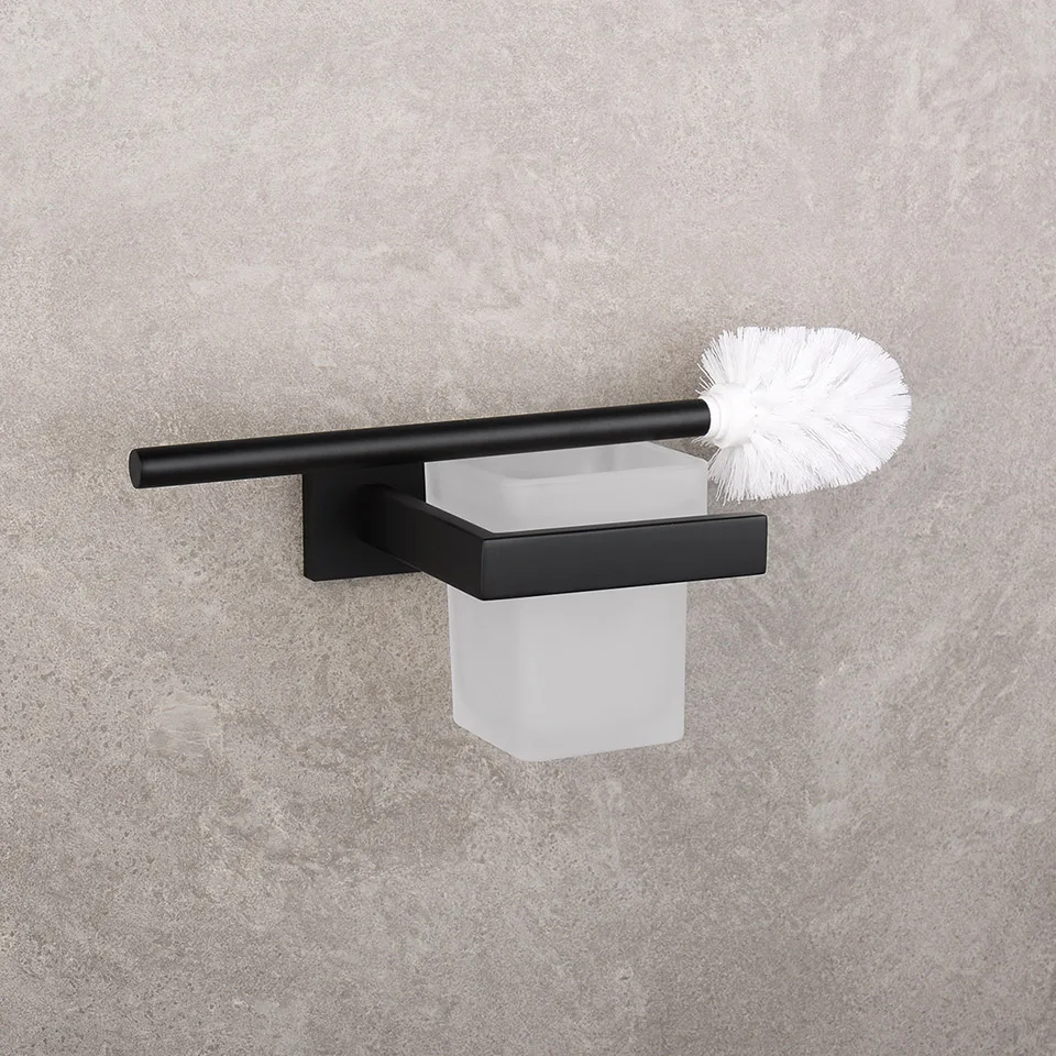 Matte Black Bathroom Hardware 304 Stainless Steel Towel Rack Toilet Paper Holder Liquid Soap Holder Towel Bar Toilet Accessories – Bild 61