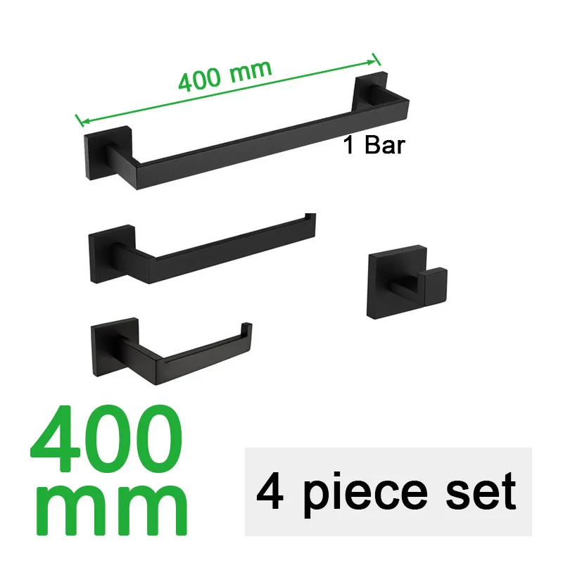 Matte Black Bathroom Hardware 304 Stainless Steel Towel Rack Toilet Paper Holder Liquid Soap Holder Towel Bar Toilet Accessories – Bild 7