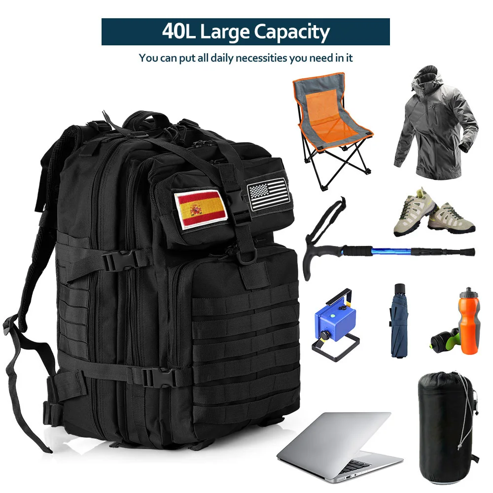 25L/50L 1000D Nylon Waterproof Trekking Fishing Hunting Bag Backpack Outdoor Rucksacks Tactical Sports Camping Hiking – Bild 5