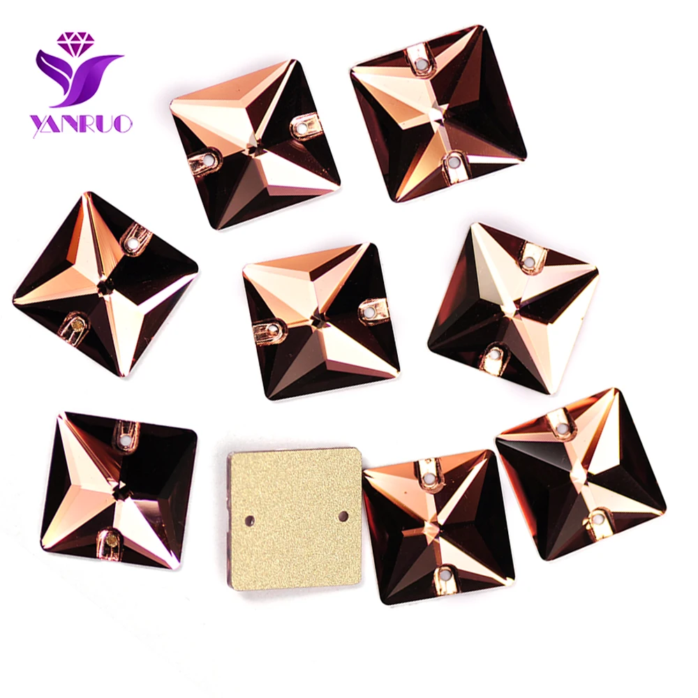 YANRUO 3240 Square 10-22mm Shape Sew On Stones Glass Sewing Rhinestones AAAAA Crystal Sew Crystal For Jewelry Dress Clothes – Bild 23