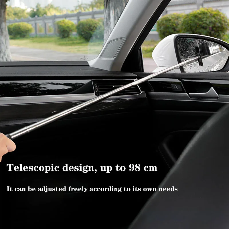 Car Rearview Mirror Wiper Cleaning Tool Auto Glass Mist Cleaner Scraper Car Accessories Handle Telescopic Window Cleaning Brush – Bild 19