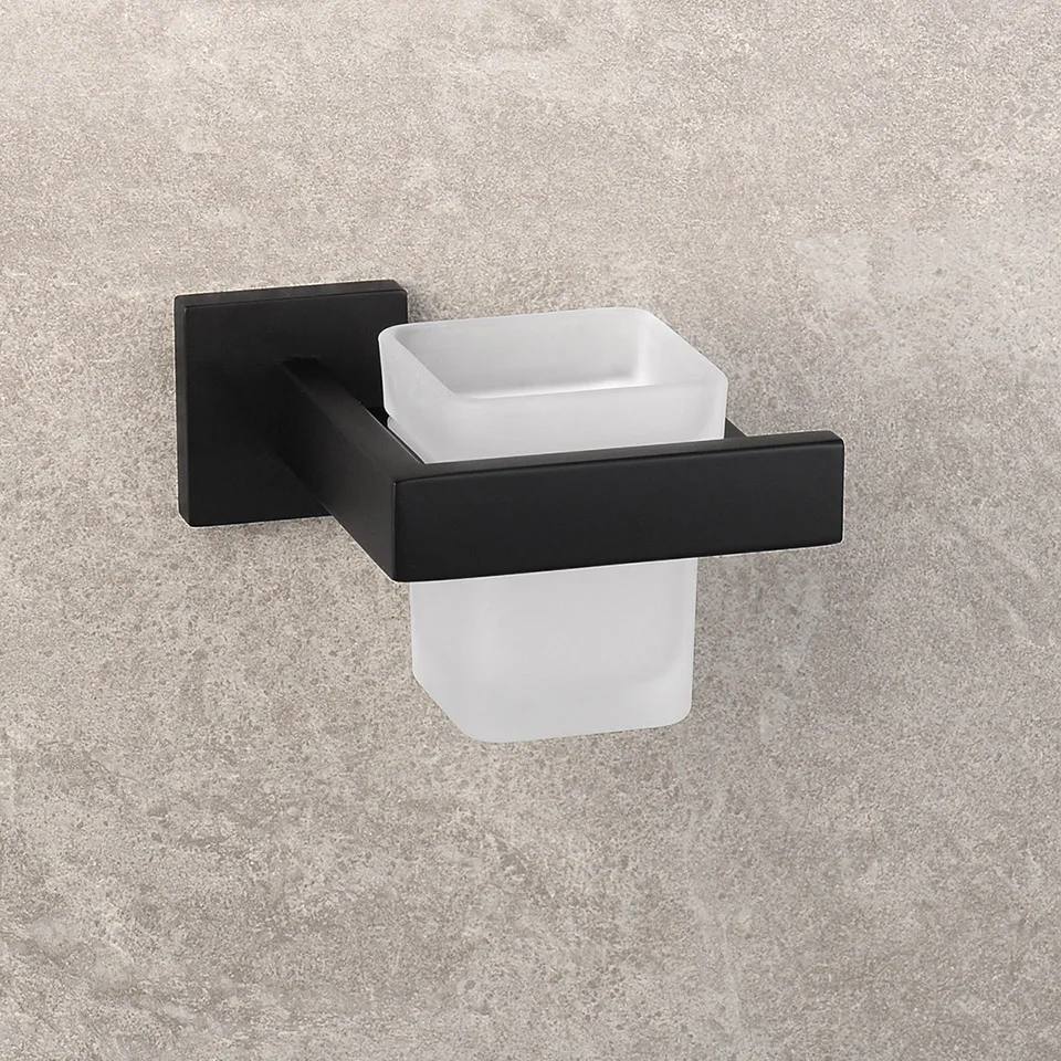 Matte Black Bathroom Hardware 304 Stainless Steel Towel Rack Toilet Paper Holder Liquid Soap Holder Towel Bar Toilet Accessories – Bild 68